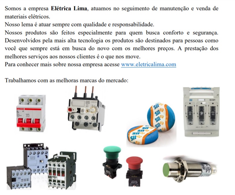 quem somos eletrica lima, materiais eletricos, paineis eletricos